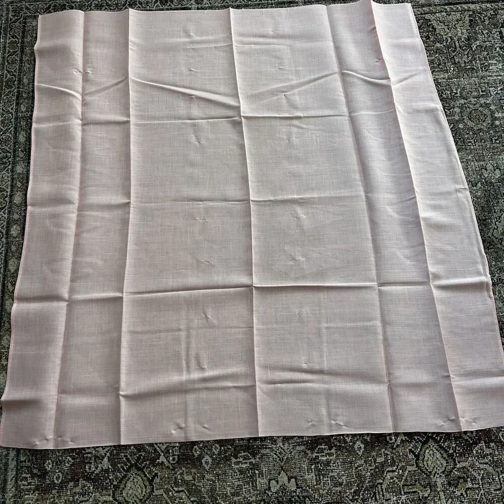 Vintage Tablecloth & 4 Napkins Pink Daisy Flower Applique New Never Used Retro - Picture 7 of 7